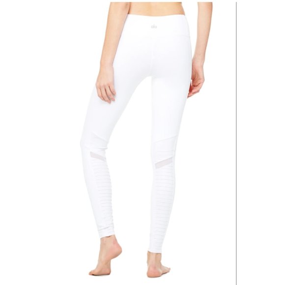 ALO Yoga White Mid-Rise Moto Leggings - Picture 4 of 12